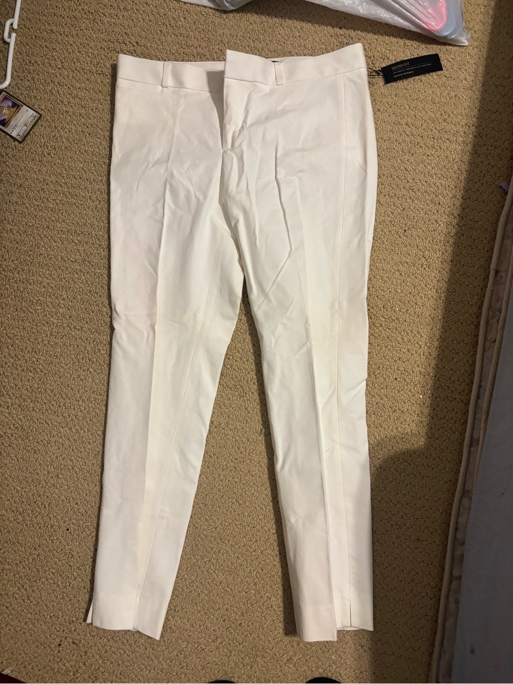 Banana Republic Men's White Dress Pants - Slim Tapered